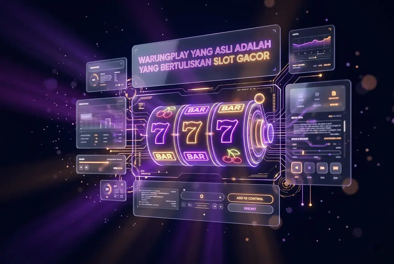 WARUNGPLAY Asli Layar komputer menampilkan antarmuka platform digital dengan elemen keamanan